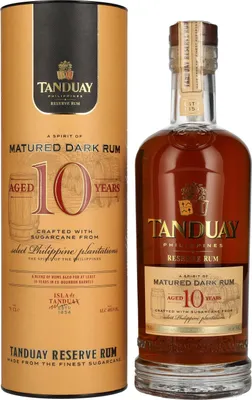 Produktbild von Tanduay 10 Years Old Reserve Dark Rum 40% Vol. 0,7l in Geschenkbox