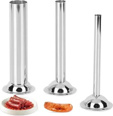 Image de Remplisseur de saucisses pour boîtes à provisions - 3 tubes en acier inoxydable Ø 12 mm / 19 mm / 32 mm