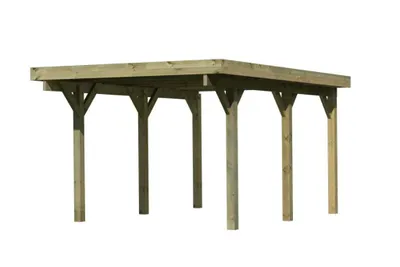 Produktbild von Karibu Einzelcarport Classic 1 + Stahldach aus Holz Carport Unterstand Überdachung Flachdach