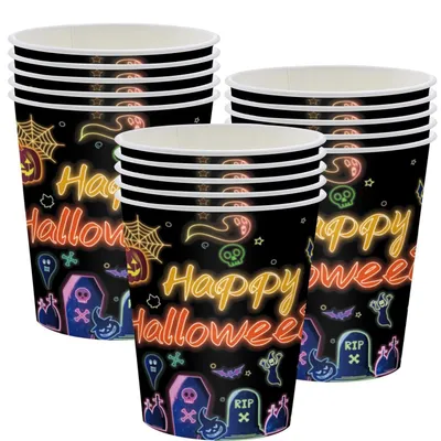 Image de Ensemble de gobelets en carton Halloween, 16 pièces, 266 ml