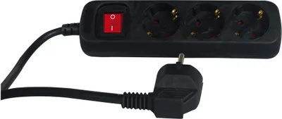Produktbild von REV 0512371555, 1,4 m, Drinnen, Schwarz, 3 AC-Ausgänge, 250 V, 50 Hz