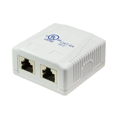 Produktbild von Puszka natynkowa LogiLink 54x39x29,5 2x RJ45 STP czysta biel