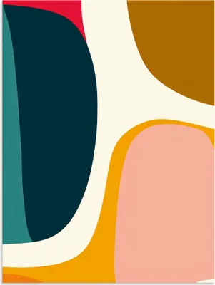 Produktbild von ARTland Wandbild Alu für Innen & Outdoor Abstrakt Midcentury Modern Shapes Größe: 30x40 cm