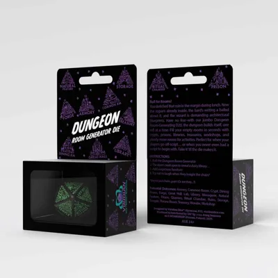 Obrázok produktu pre Viridian Dice Jumbo Dice Dungeon Room Generator D20 Black