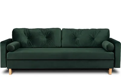 Obrázek produktu pro Rozkládací pohovka Konsimo pro 3 osoby s rozkládacím matracem 196x150 cm "ERISO", zelená, látka, skandinávská, 220x80cm