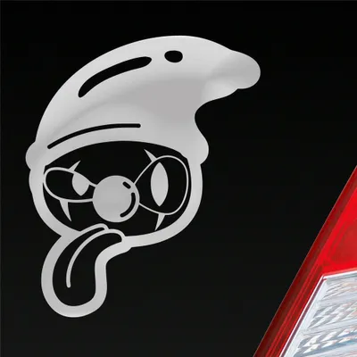 Produktbild von Auto Aufkleber Comic Clown Tuning Crazy 12x10 cm Silber Sticker Heckscheibenaufkleber
