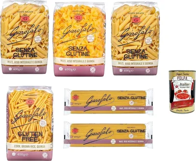 Produktbild von Garofalo, Testpaket Pasta senza Glutine Glutenfreie Nudeln gluten free 6x 400g + Italian Gourmet Polpa 400g