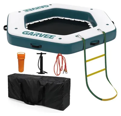 Produktbild von Aufblasbare Schwimmplattform - Schwimmdock - 3,05 x 3,05 m - Netzpool - Abnehmbare Leiter - Tragetasche - PVC