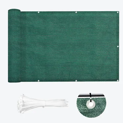Imagen del producto de Pantalla de privacidad para balcón, fabricada en HDPE, de 0,90 x 5 metros, color verde