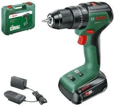 Immagine prodotto di Bosch UniversalImpact 18V-60 - trapano avvitatore a percussione rotante - a batteria - 2 velocità - mandrino per trapano con chiave da 13 mm - 60 N-