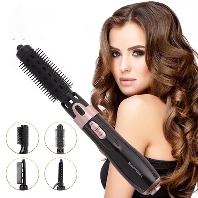 Produktbild von Lockenstäbe, Warmluftbürste, 4 in1 Lockenstab, Multihaarstyler Haarstyler, Volumen- und Lockenstyler, mit 4 abnehmbaren Bürsten, Lockenstabkamm