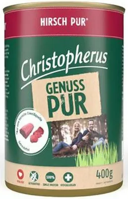 Produktbild von Christopherus Pur - Hirsch 400 g, Adult, jede Rasse, Hirsch, 400 g, Ohne Soja
