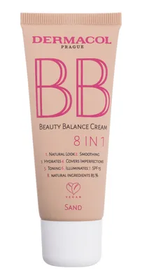 Produktbild von Dermacol BB Beauty Balance Cream 8in1 BB Cream für einen gleichmäßigen und strahlenden Teint Sand 30 ml