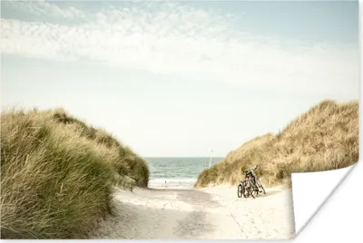 Produktbild von MuchoWow® Poster Strand - Düne - Fahrrad 180x120 cm - Fotoplakat
