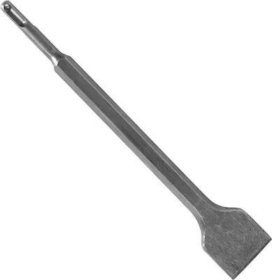 A single, silver-colored chisel tool is shown against a white background, angled diagonally.