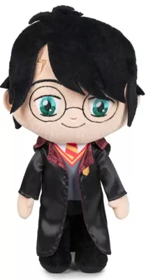 A plush toy of Harry Potter standing upright against a white background.