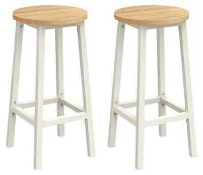 Produktbild von 2-teiliges Barhocker-Set – Küchenhocker – Samt – Spanplatte und Stahl – 32 x 65 cm – 100 kg