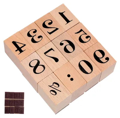 Produktbild von Zahlenstempel Holzstempel Satz Mit Präzisen Schnitzlinien Für Tagebücher Und Scrapbooking Zubehör