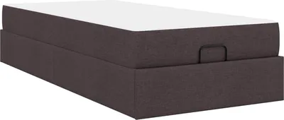 Image de Cadre de lit avec matelas 2 pcs Tan tissu