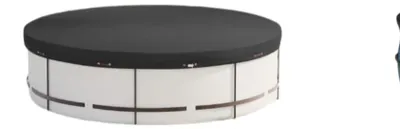 Obrázok produktu pre Kryt na bazén z polyetylénu (PE) s okami a oceľovým lanom | Šedá farba | 360 cm