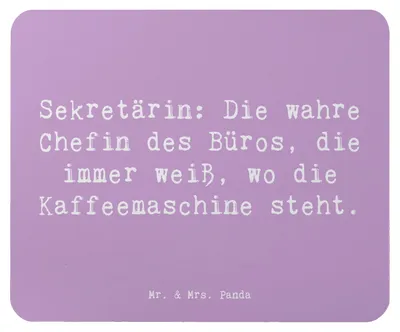 Produktbild von Mr. & Mrs. Panda Mauspad Spruch Sekretärin Chef - Lavendeltraum - Geschenk, Berufsliebe, Büroheldin, Multitasking, pc, Mouse Pad, Beruf, Mousepad, kreative Geschenke