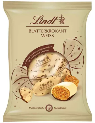 Produktbild von Lindt Blätterkrokant Zapfen Weiße Schokolade 90g
