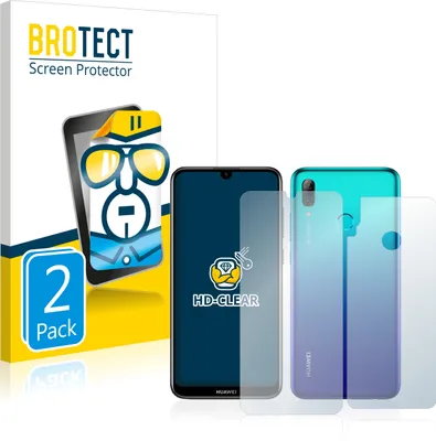 Produktbild von 2x BROTECT Schutzfolie für Huawei P smart 2019 (Vorder + Rückseite) Folie Klar Transparent