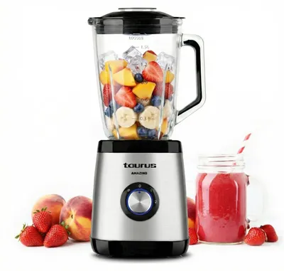Obrázek produktu pro Taurus JB1502XC, Stojací mixér, 1,5 l, Pulzní spínač, Drcení ledu, 1500 W, Černá, Stříbrná