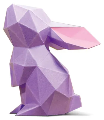 3D Origami Hase Papier-Bastelset, 14x11x9 cm, DIY