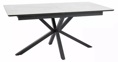Obrázek produktu pro Jídelní stůl FURNLUX Logan, bílá a černá, 160 cm / Hlavní barva: bílá / Rozměry: 160 x 75 x 90 cm