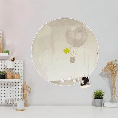 Produktbild von Design Stahlmagnettafel Weiß Rund 47cm Flüchtiges Glück