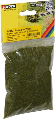 Produktbild von NOCH® Streugras „Wiese“, mit statischem Gras, 2,5 mm für die Spurweiten H0, N, TT ideal für Sommerlandschaften