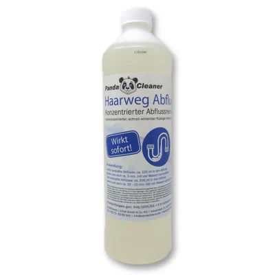 Produktbild von PandaCleaner Haar-Weg Abflussreiniger - Entfernt Hartnäckigste Verstopfungen - Hochkonzentrierter Rohrreiniger - Abflussfrei - 1000ml
