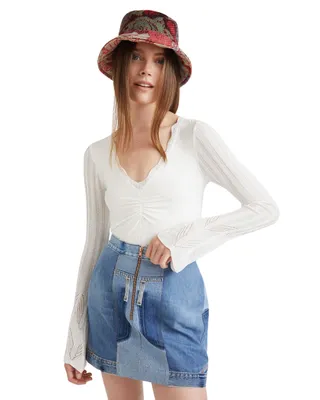 Image de Pull DESIGUAL pour femme, en viscose, blanc, GR56521 - Taille : XL