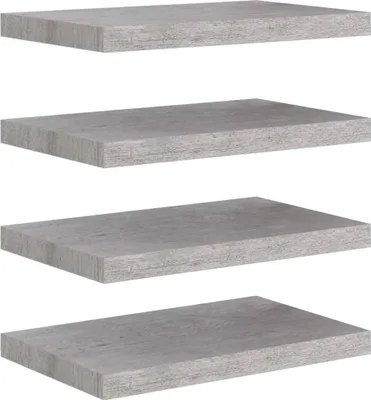 Produktbild von Schweberegale 4 Stk. Betongrau 50x23x3,8 cm MDF