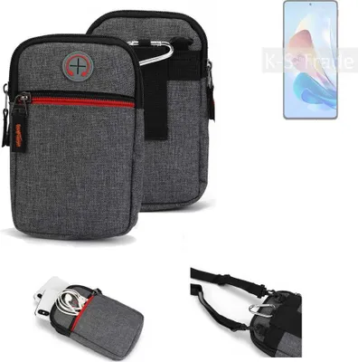 Produktbild von K-S-Trade Holster Gürteltasche kompatibel mit nubia Z40S Pro 80W Handy Tasche Schutz Hülle grau Zusatzfächer 1x