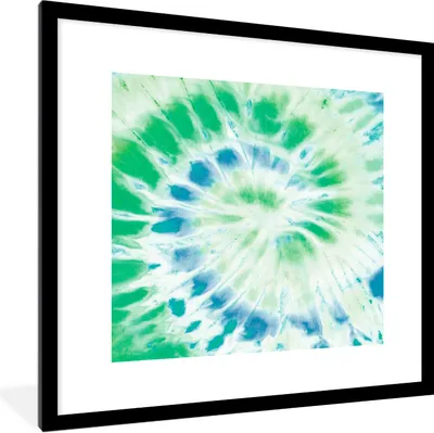 Produktbild von MuchoWow® Gerahmtes Poster Sommer - Krawattenfärbung - Grün 40x40 cm - Poster mit Schwarzem Bilderrahmen Wandposter Rahmen Foto Bilder - Poster - Plakat im Rahmen