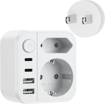 Produktbild von Reiseadapter für Japan, Adapter von europäischer Steckdose zu japanischer Steckdose (Typ A)