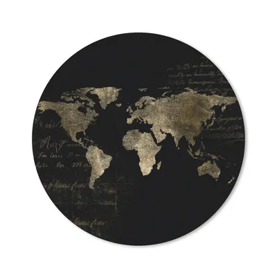 Produktbild von MuchoWow® Mauspad Mousepad Weltkarte - Gold - Briefe 30x30 cm - Mousepads - Maus Mat - Pad - Mausunterlage - Tischunterlage - Schreibtischmatten