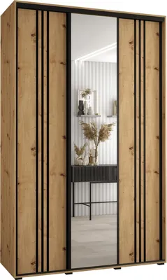 Produktbild von MEBLE KRYSPOL Davos 7 Schrank, drei Türen - 235,2x160x45 cm - Artisan  Artisan Schwarz