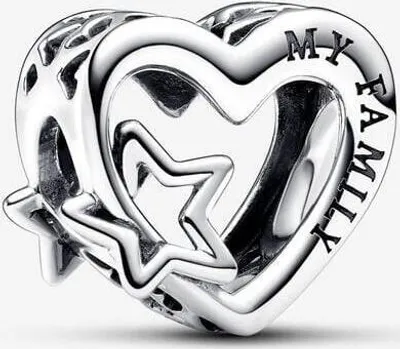 Produktbild von Pandora Offen gearbeitetes Familie Herz & Stern Charm 792829C00 Anhänger