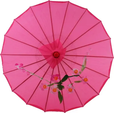 Produktbild von Deko Schirm klein 077b aus Kunstfaser wasserfest pink Bambus Ø55 cm