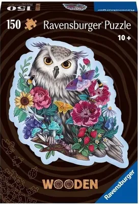 Produktbild von Holzpuzzle Hibou Floral, 150 Teile, 15 Whimsies Figuren, Ravensburger