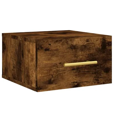 Image de vidaXL Table de nuit murale chêne fumé 35x35x20 cm