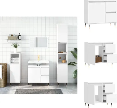 Obrázek produktu pro vidaXL Koupelnová skříňka bílá 65x33x60 cm materiál na bázi dřeva - Koupelnová umyvadla