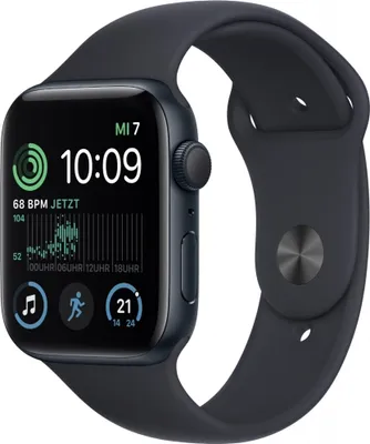Produktbild von Apple Watch SE 2022 Sportarmband S/M 44 mm Aluminium GPS Smartwatch mitternacht/mitternacht US-Ware
