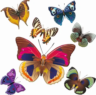 Produktbild von Sanders & Sanders Wandtattoo Schmetterlinge Rosa, Blau und Gelb 30 x 30 cm