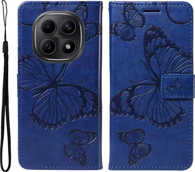 Produktbild von Xiaomi Redmi Note 15 5G / Poco M8 Hülle - Coverup Schmetterlinge Klapphülle - Blau
