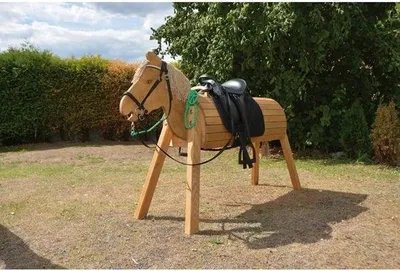 Produktbild von EDUPLAY 160249 Holzpferd 80 cm lasiert, 168 x 74 x 110 cm, natur