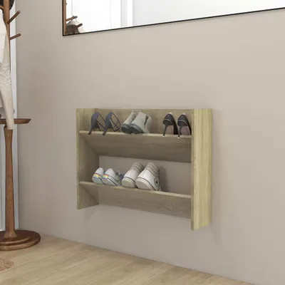Produktbild von Möbel Wand-Schuhschrank Sonoma-Eiche 80x18x60 cm Holzwerkstoff - Schuhregale 806747